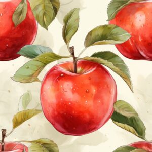 Watercolor Apple Delight Seamless Pattern
