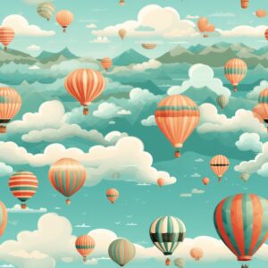 Whimsical Adventure Balloons Seamless Pattern