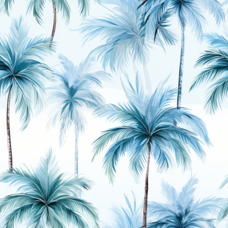 Whimsical Palm Oasis: Subtly Serene Watercolor Design Seamless Pattern
