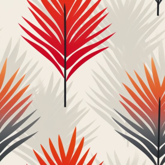 Woodcut Palm Tree Elegance Seamless Pattern