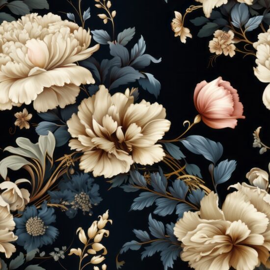 Bloom Baroque Elegance Seamless Pattern