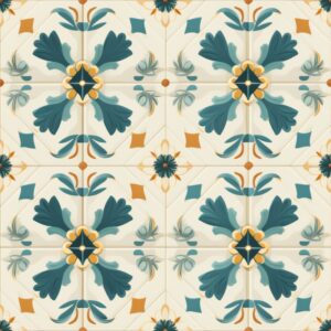 Bohemian Floral Tiles Seamless Pattern