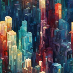 City Lights Crystals Seamless Pattern