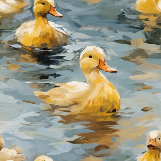 Ducky Impressionistic Delight Seamless Pattern