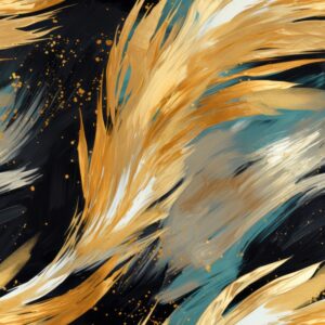 Golden Brushstrokes - Artistic Abstracts Seamless Pattern