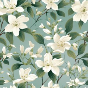 Jasmine Blooms Floral Pattern Seamless Pattern