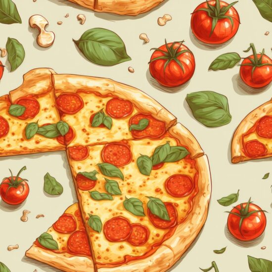 Pizza Doodles Seamless Pattern