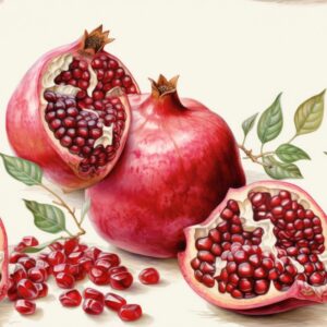 Pomegranate Sketch: Foodie Fruit Seamless Pattern