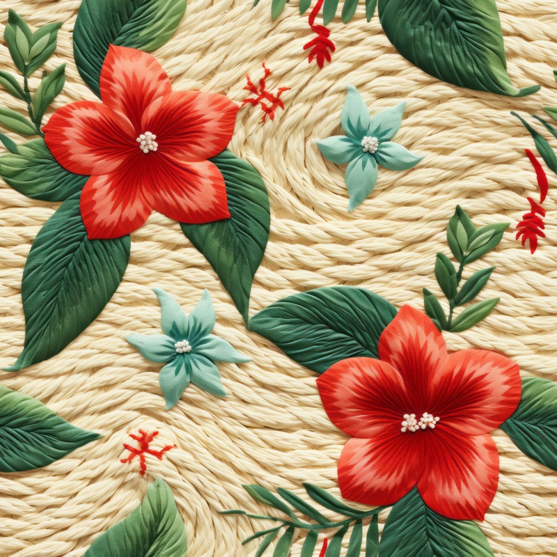 Sisal Garden Quilt Embroidery Seamless Pattern