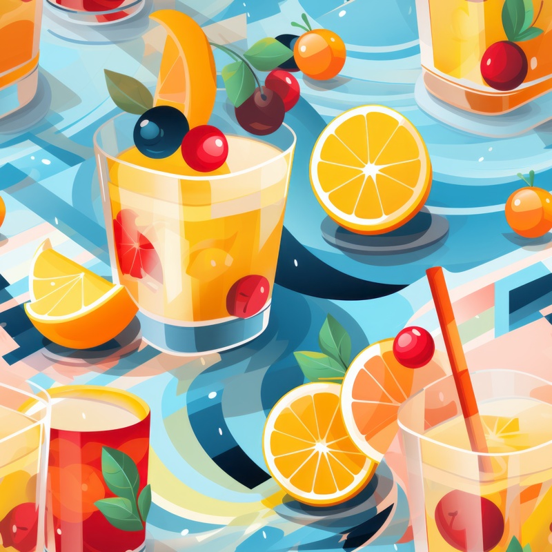 Smoothie Cubist Beverage Pattern Seamless Pattern