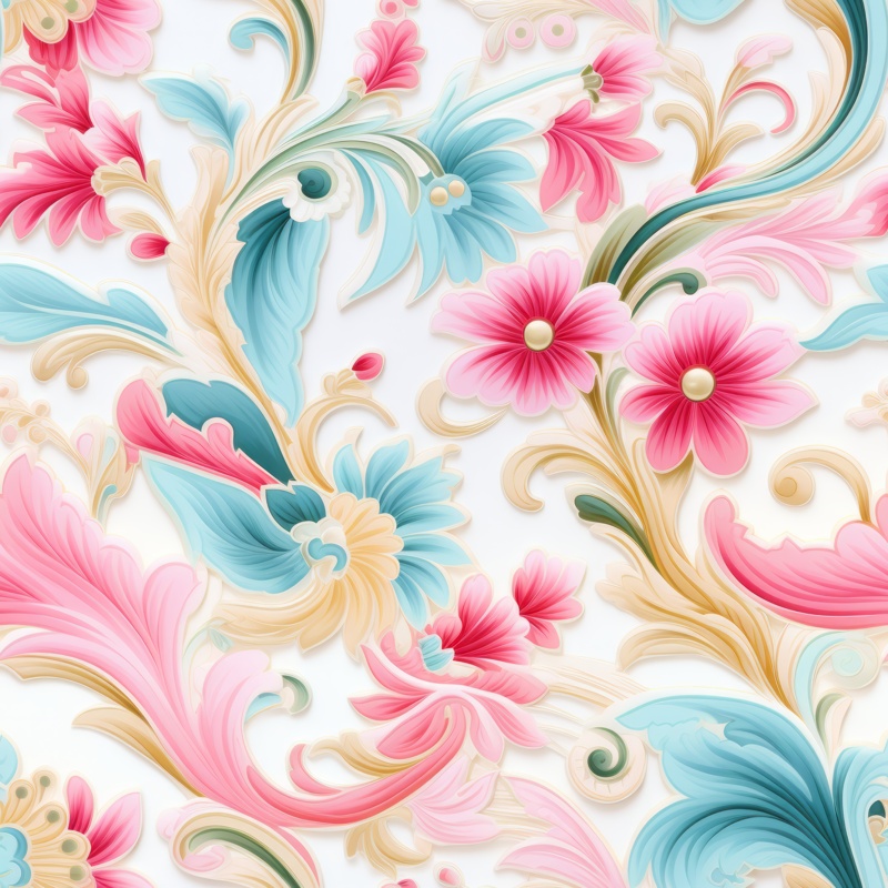 Soft Paisley Floral Delight Seamless Pattern