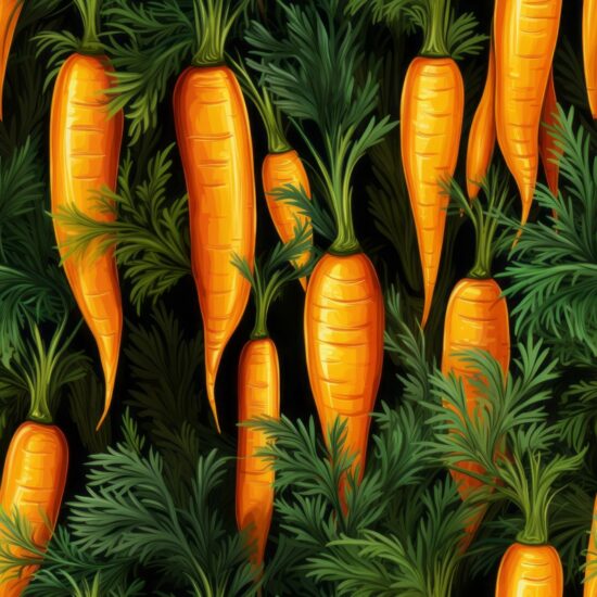 Surreal Orange Carrot Art Seamless Pattern