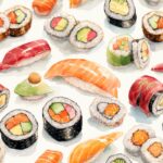 Sushi Art Collection Seamless Pattern