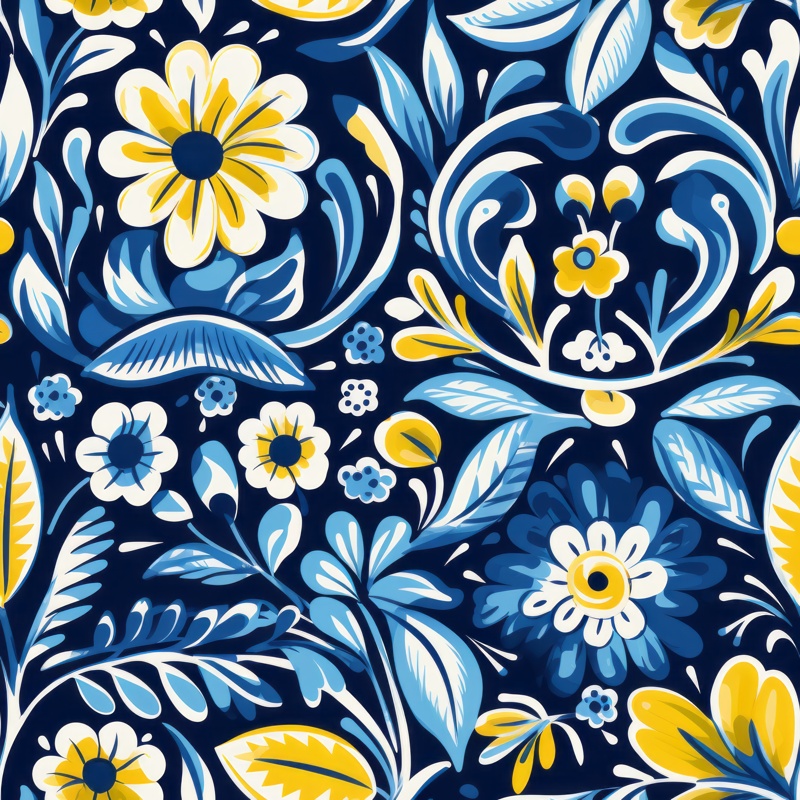 Vibrant Talavera Florals Seamless Pattern