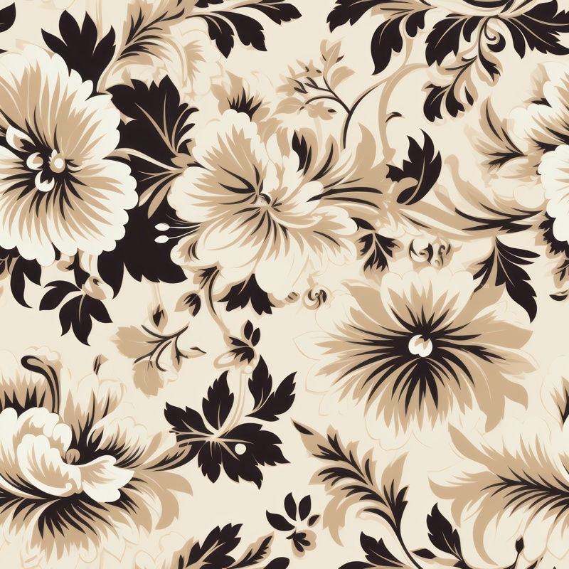 Victorian Cream Floral Elegance Seamless Pattern