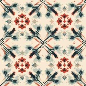 Woodcut Oriental Rugs Seamless Pattern